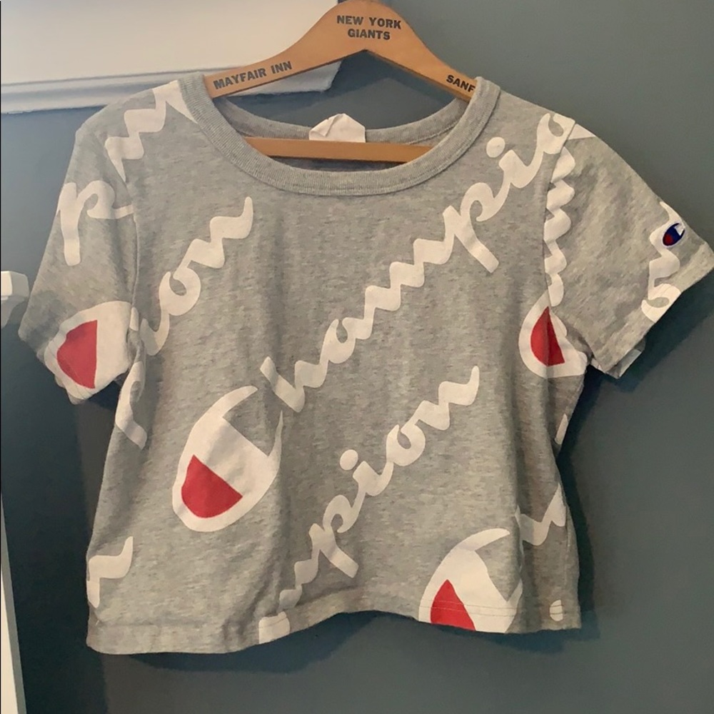 Gray champion t-shirt crop top